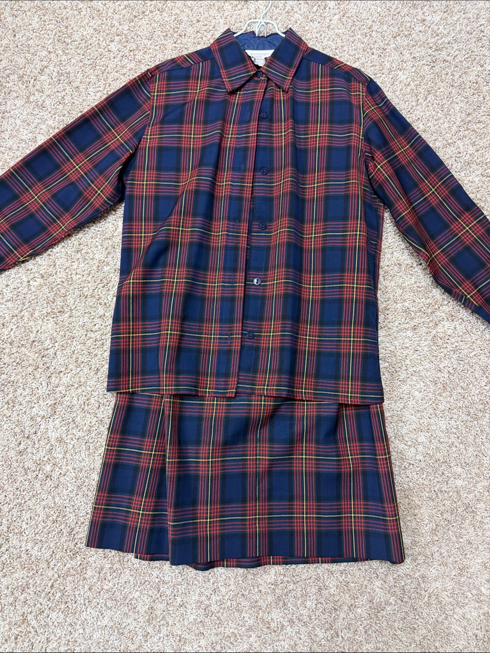 Pendleton Navy Plaid Wool Button-Up Shirt